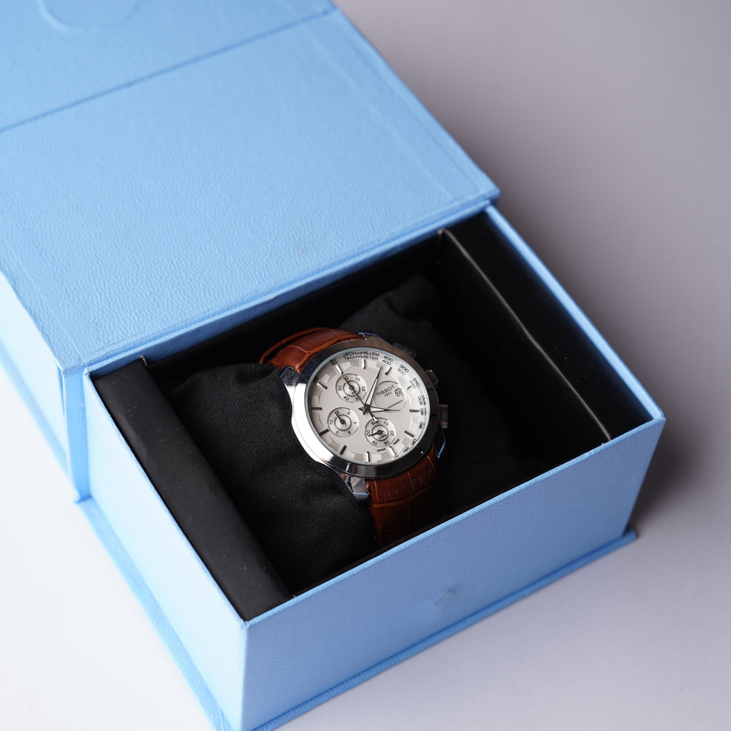 Tissot Powermatic Chronograph – Silver and White  Dial