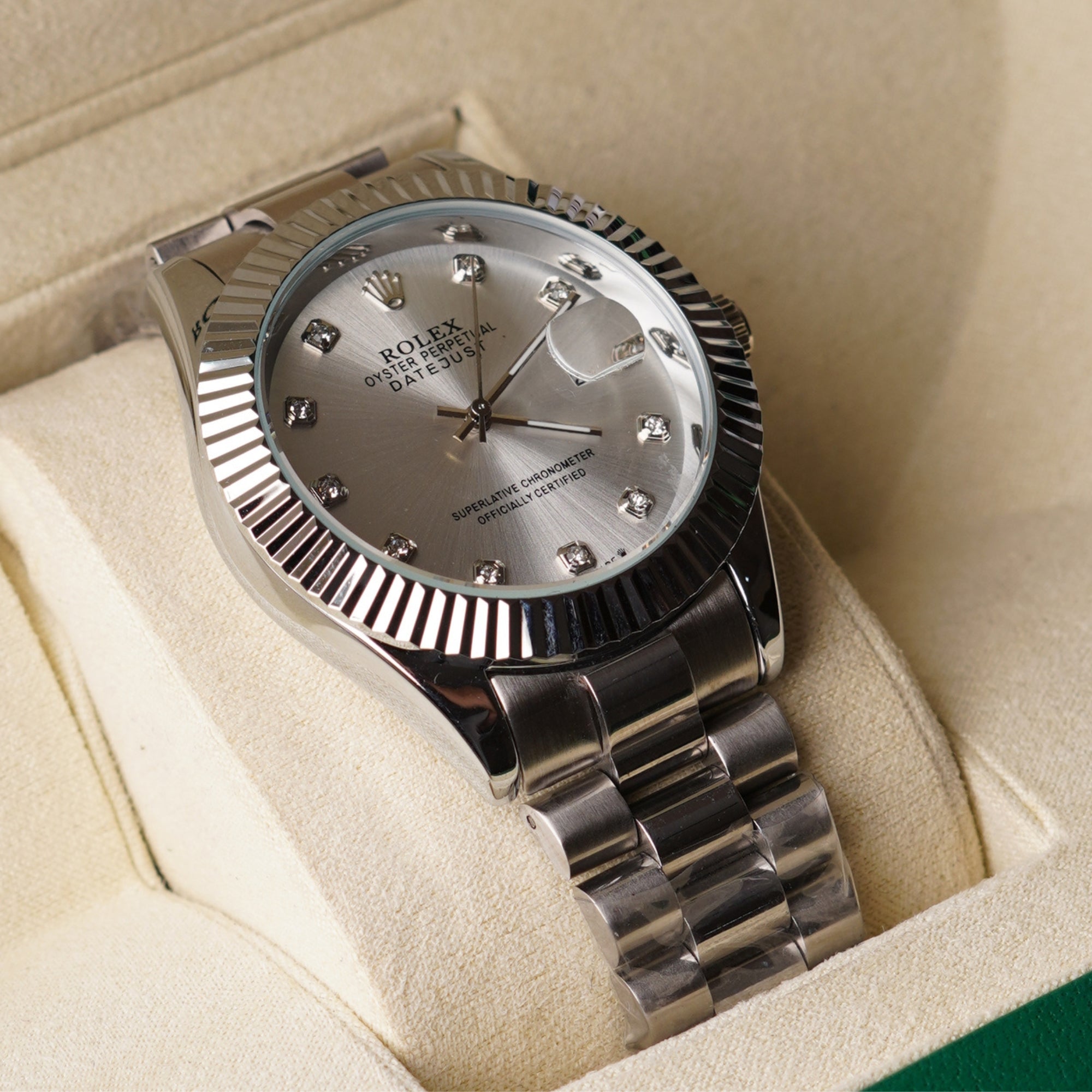 RLX Date Just White Dial