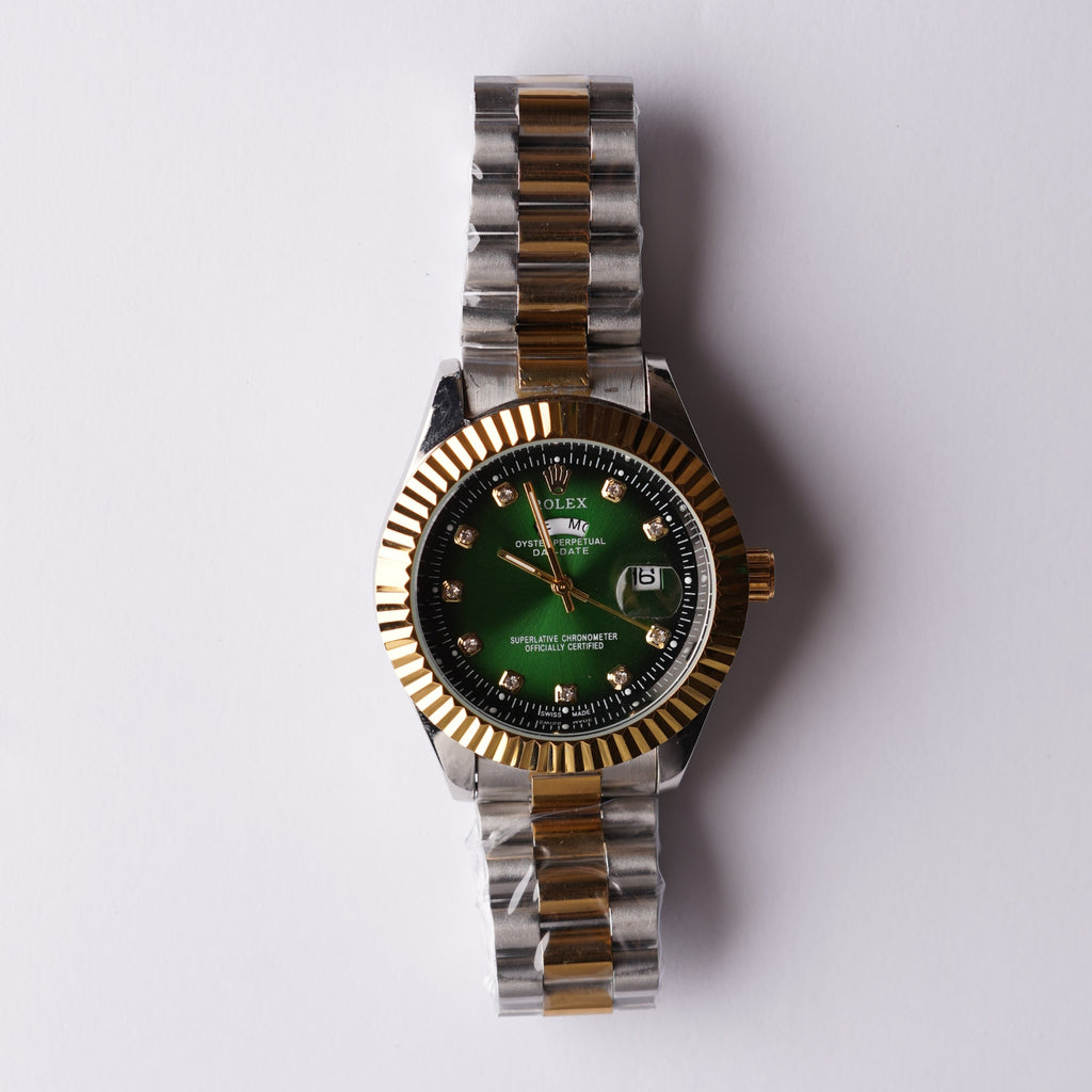 RLX Date and Day - Gold Green Dial