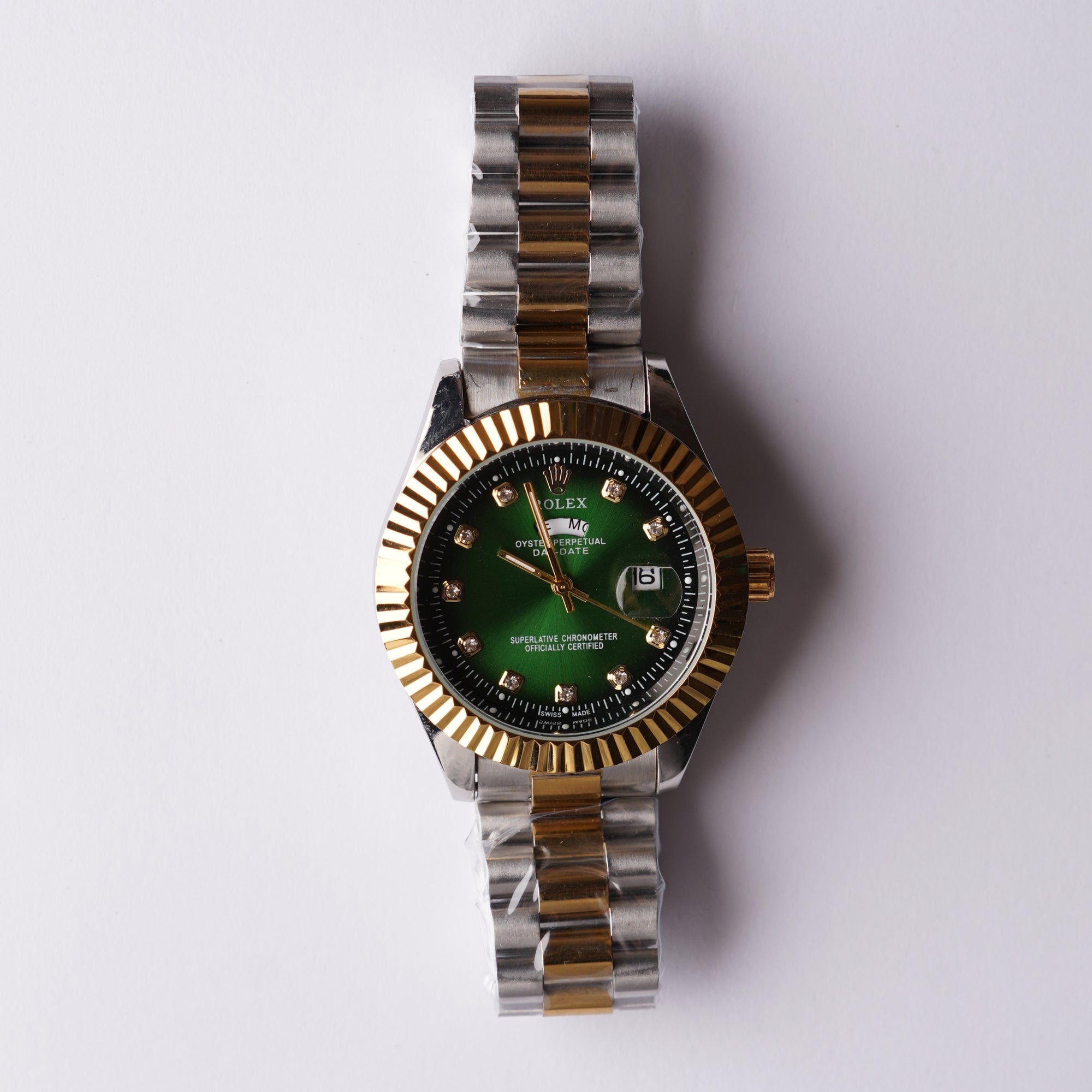 RLX Date and Day - Gold Green Dial