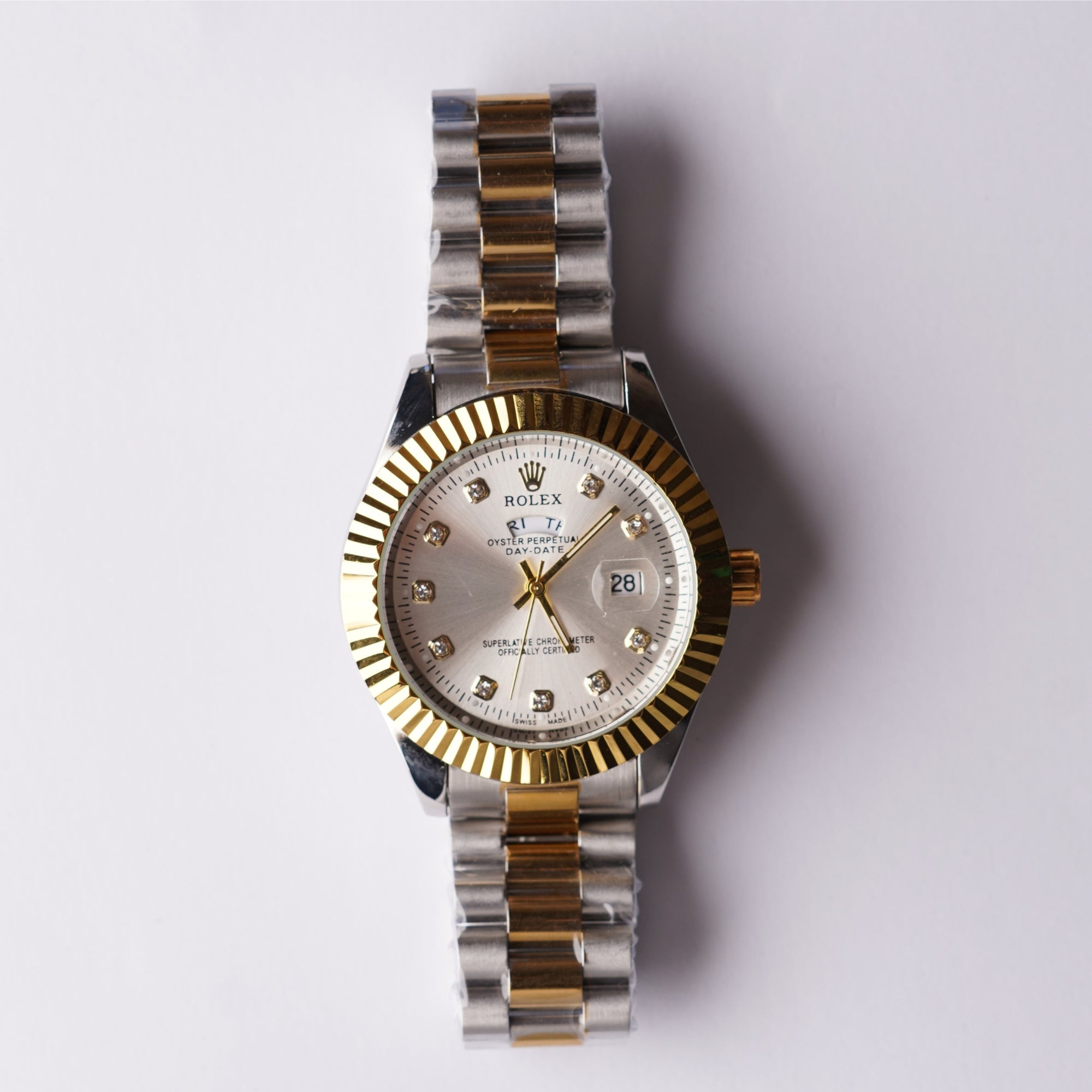 RLX Date and Day - Gold White Dial