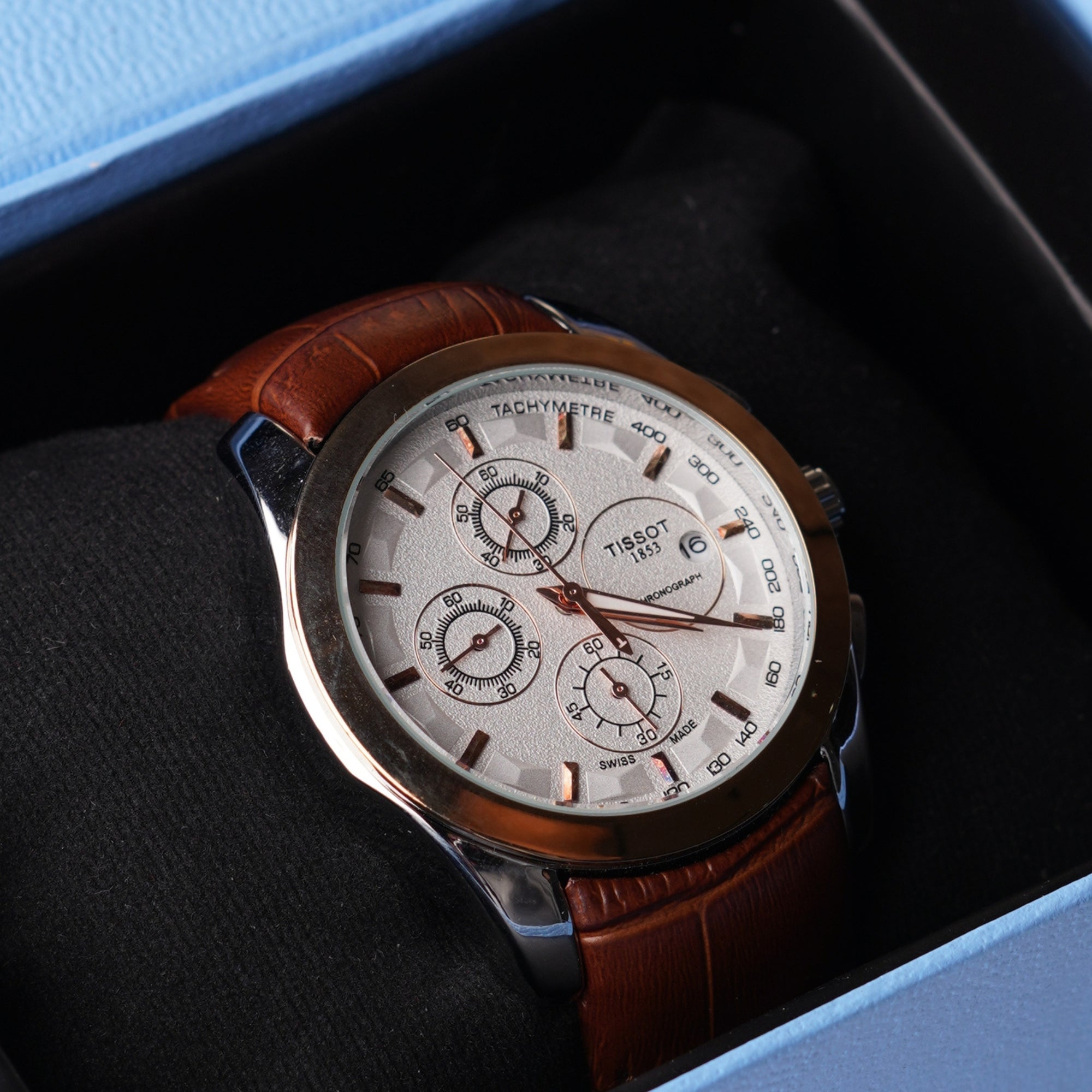 Tissot Powermatic Chronograph – Gold and White Dial