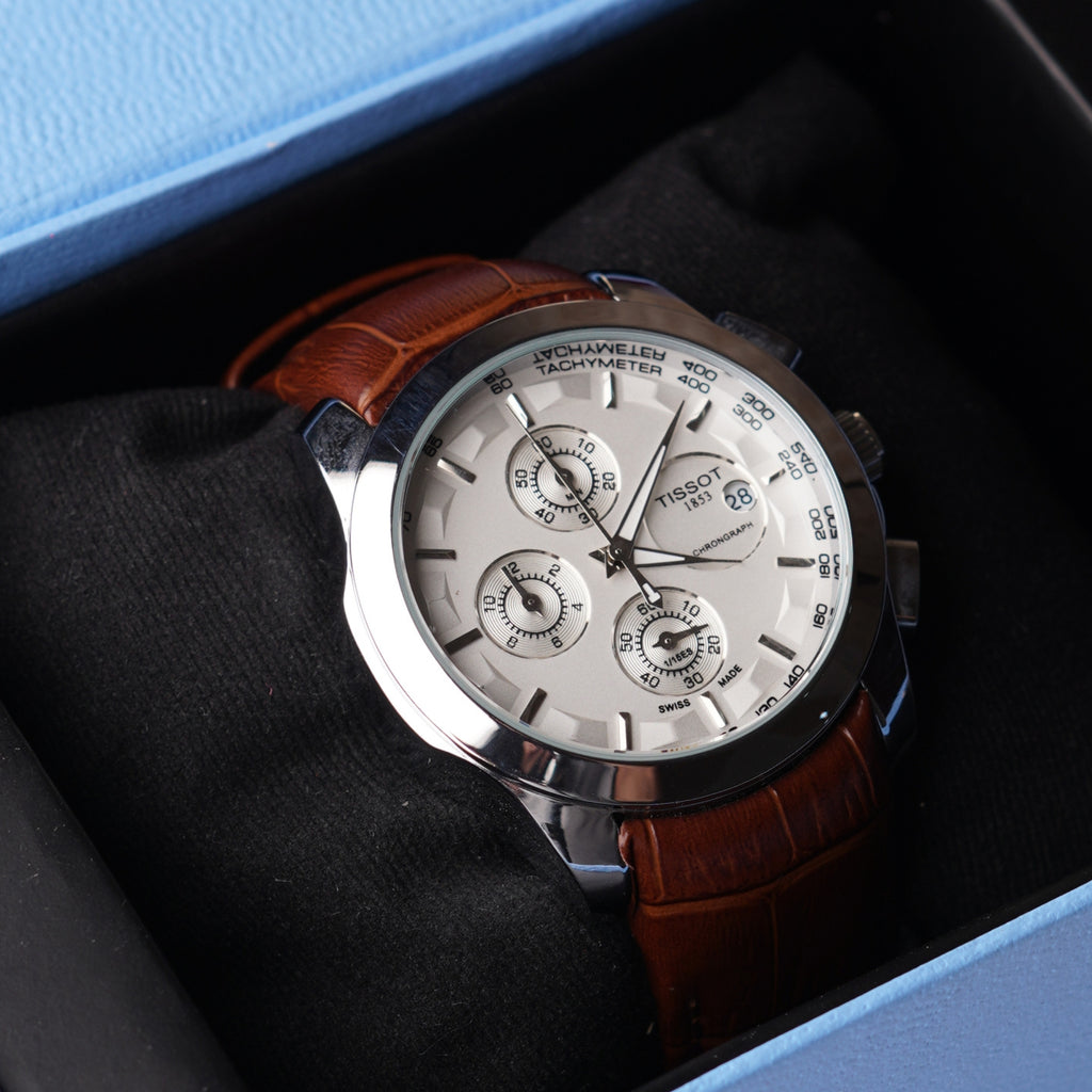 Tissot Powermatic Chronograph – Silver and White  Dial