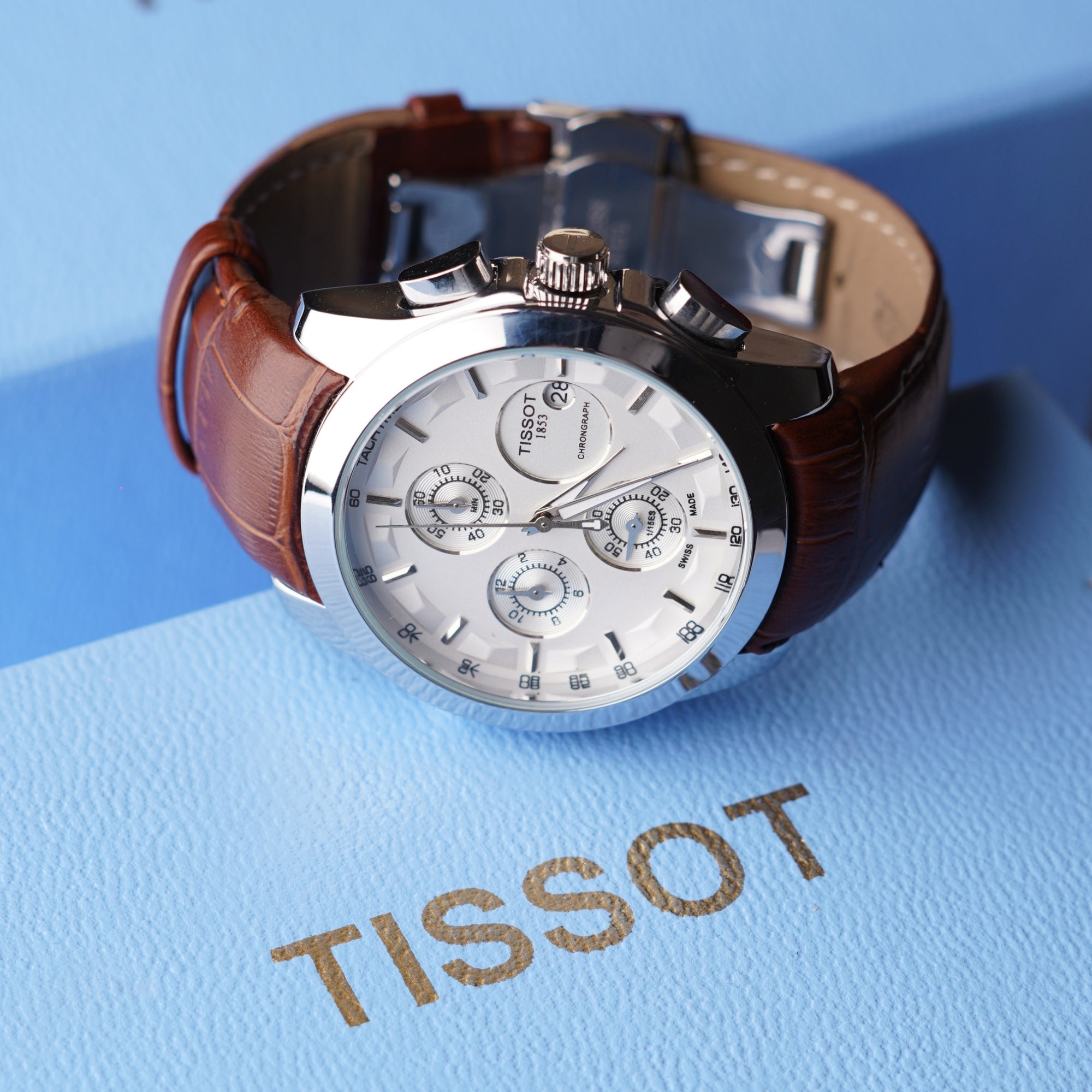 Tissot Powermatic Chronograph – Silver and White  Dial