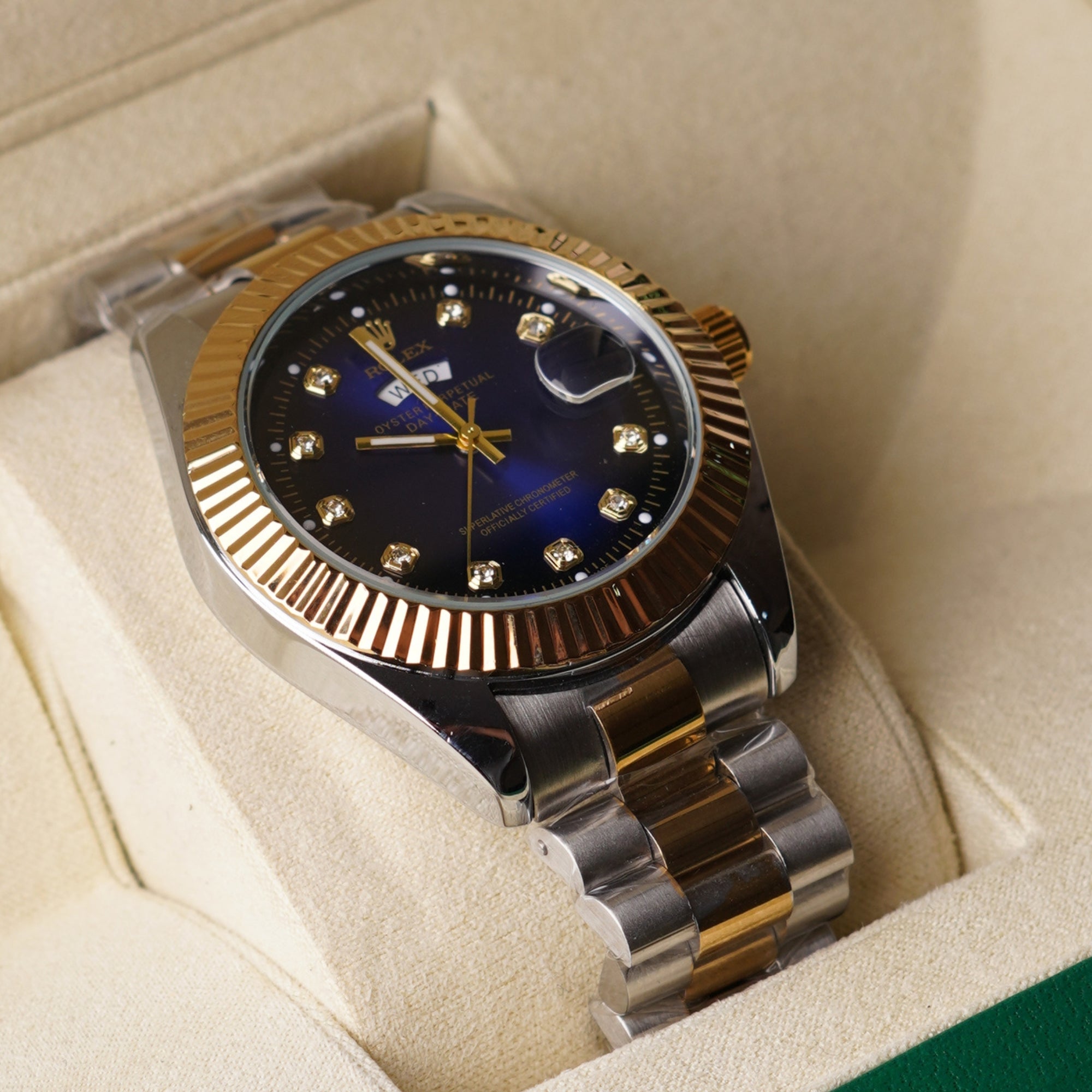 RLX Date and Day - Gold Blue Dial