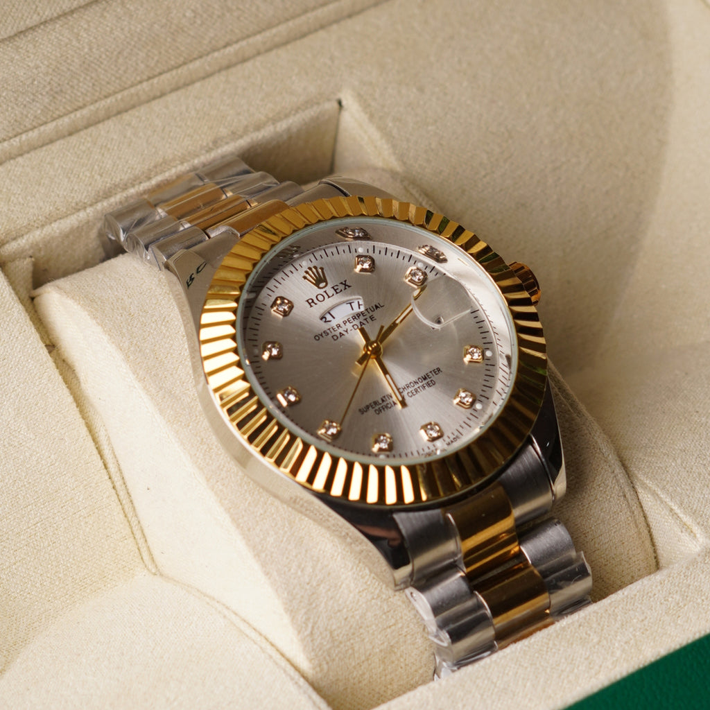 RLX Date and Day - Gold White Dial